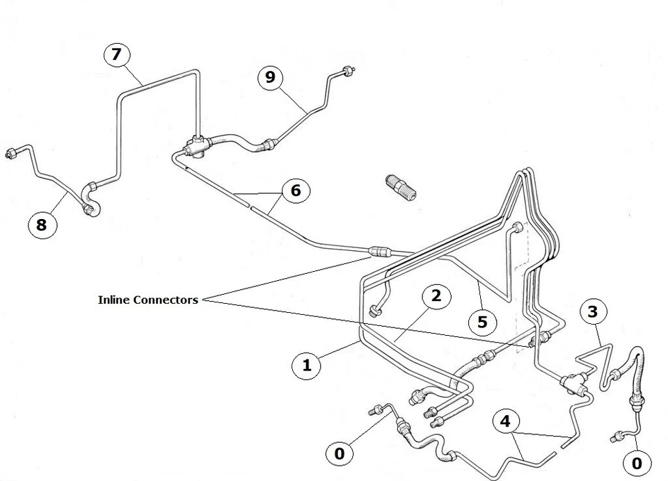 Juego completo de línea de tubo de freno posterior Triumph TR6 RHD Cupro Nickle Kunifer 2061R Foto 2 de 4