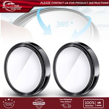 2pcs For Car Blind Spot Mirrors Round Hd Glass Convex 360 Side Rear View Mirror