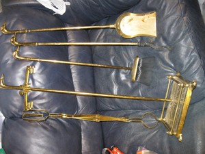 Brass Bronze Duck Fireplace Tool Poker Sweeper Shovel Grabber Ebay