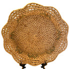 Vintage Coiled Wicker/Raffia Shallow 14" Basket/Tray-Boho/Cottage/Country — photo 1