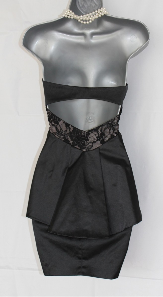 karen millen lace peplum dress Karen Millen brand black peplum lace bead cocktail dress evening gown, size 10
