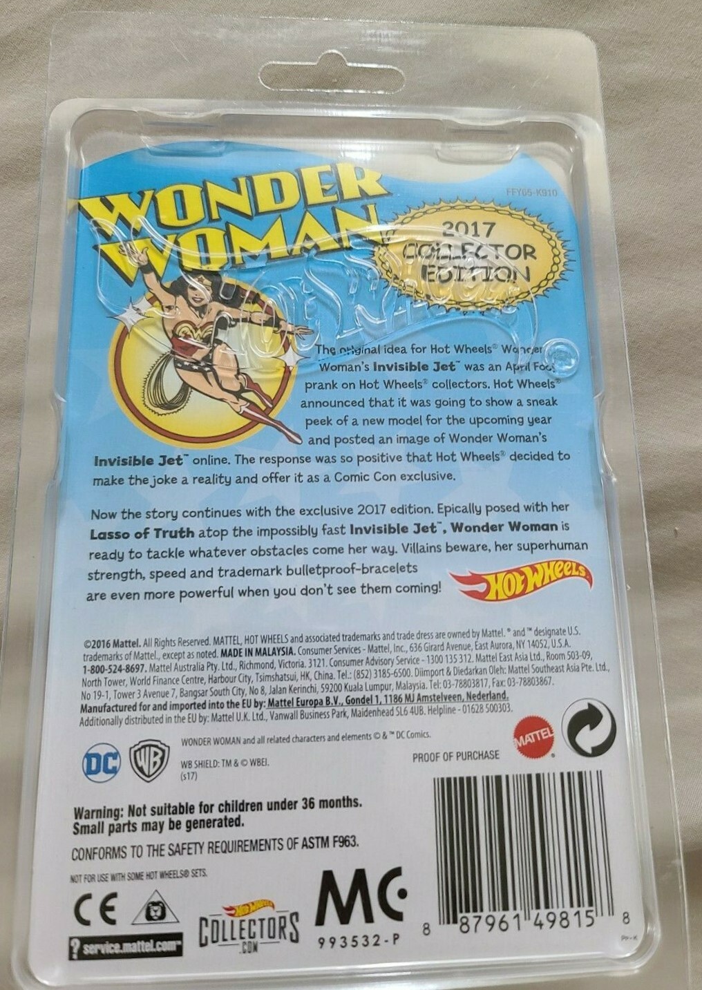 hot wheels wonder woman invisible jet 2017