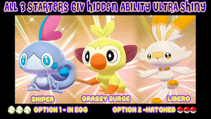 Pokemon Sword and Shield Starters With Hidden Ability Ultra Shiny 6IV | eBay