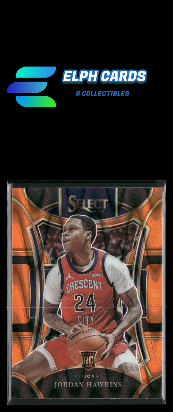 2023-24 Panini Select #334 Jordan Hawkins Orange Tectonic Prizms Mezzanine