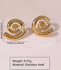 Gold filled Swirl Circle Geometric Stud Set Earrings