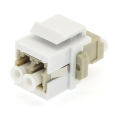 LC-UPC Duplex Multi Mode Fiber Optical Coupler Keystone Jack Snap-in Ivory
