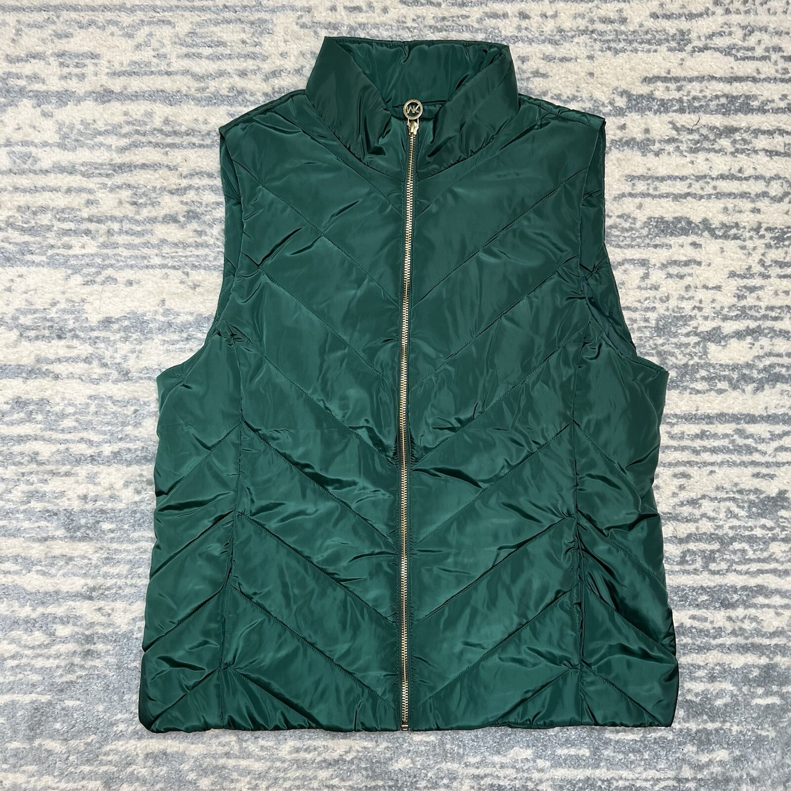MICHAEL KORS Women’s Sleeveless Vest Size Large | Emerald Green w/Gold NWT