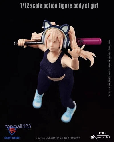 CRAZY FIGURE 1/12 LT004 Female Manga Head Carving Elemental Action Figure Toy - Picture 1 of 7