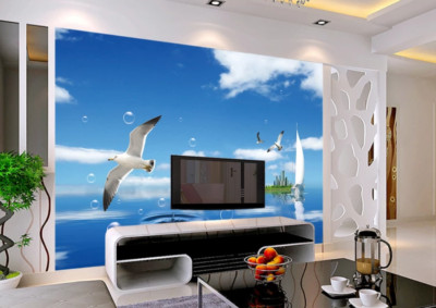 3D White Seagull G4562 Wallpaper Wall Murals Removable Self-adhesive Honey
