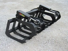 72" Dual Cylinder Root Grapple Bucket Attachment Fits Skid Steer Quick Attach