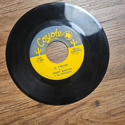 Shorty Martinez Y Su Conjunto   El Cheque Coyote 1970 CR-2 45 7'' Latin VG+/VG+
