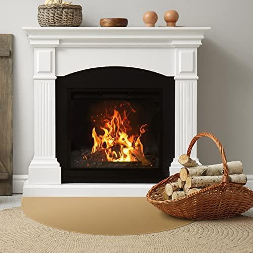 FLASLD Fireproof Fireplace Mat 28×48Inch Half Round Under Grill Mat Hearth Rug eBay