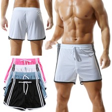 New Men's Mesh Breathable Lounge Shorts Sports Casual Training Gym Jogging Pants