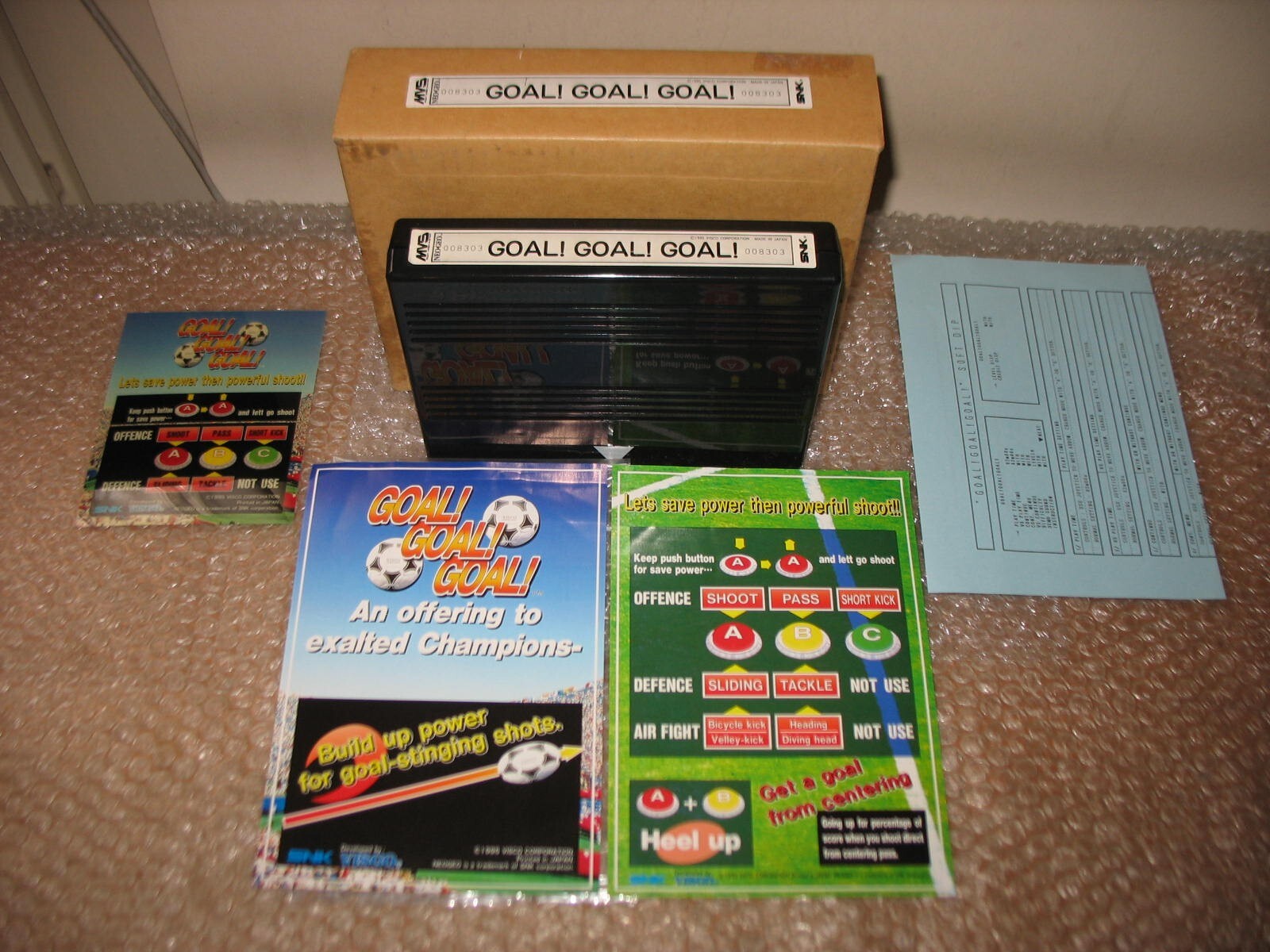 GOAL GOAL GOAL NEO GEO MVS FULL KIT 100% ORIGINAL SNK!