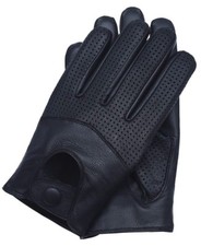 Riparo Men's Genuine Leather Half-Mesh Driving Gloves