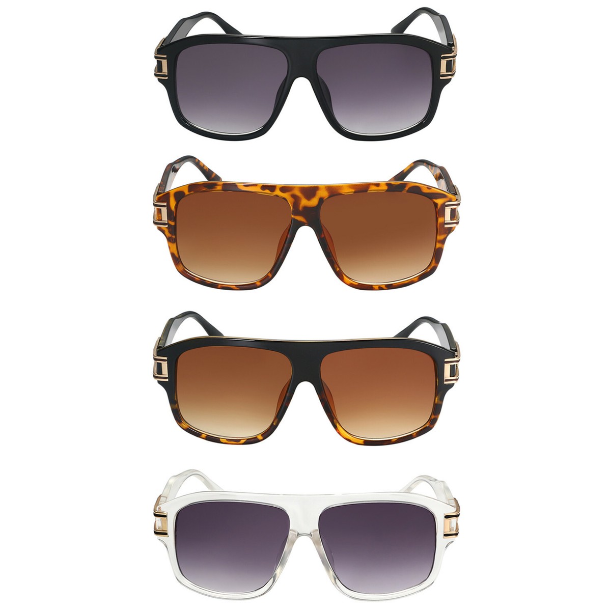Oversized Square Metal Frame Sunglasses UV Protection Unisex Trendy Oversized Square Metal Frame Sunglasses For Women Men  main image 2