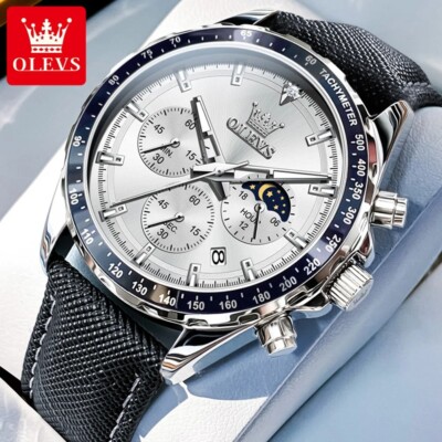 Waterproof Quartz OLEVS Watch Men's Men Luminous Luxury Date Business Strap