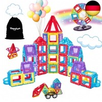 Theefun Magnetische Bausteine 100 Teile, Magnetbausteine Magnetspielzeug Magnet
