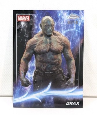 2025 Topps Chrome Marvel Studios #44 Drax Black Snap Refractor 01/10 SSP FIRST