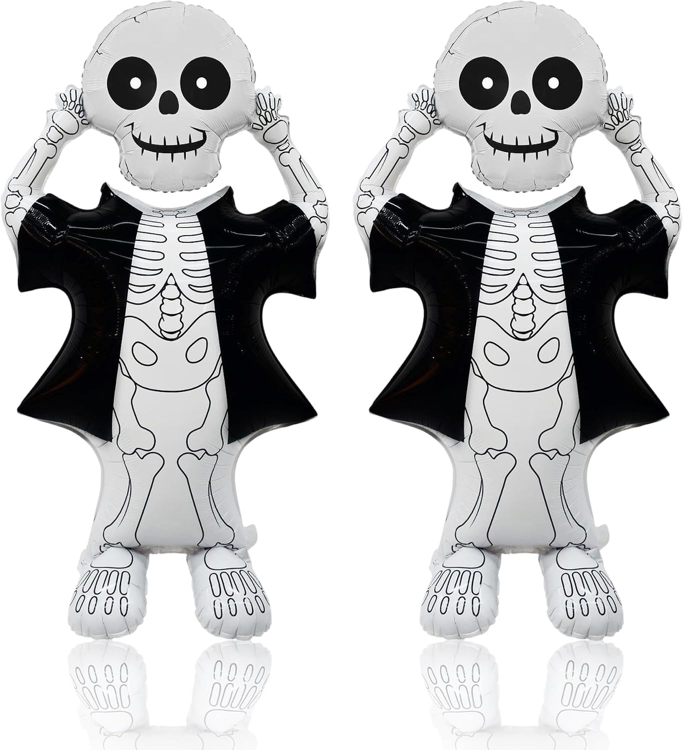 Skeleton Foil Balloon, 2Pcs Skull Balloon, Aluminum Foil Halloween Balloon for S