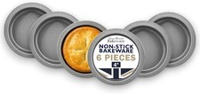 Great British Bakeware 6 Pack 4” Shallow Mini Pie Cake Tins Superior Double C