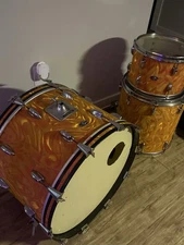Vintage Slingerland Tangerine Satin Flame Late 60’s - Early 70’s