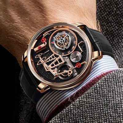 PINDU Oil Pump Dial Business Men Wristwatches 45.5MM Sapphire Glass Waterproof