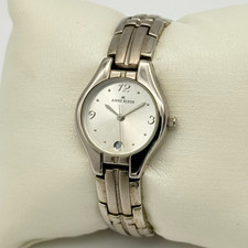 Womens ANNE KLEIN Silver Classic Steel Bracel...
