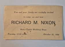Richard M. Nixon Oct 22, 1968 Invitation State Capitol Columbus, OH Campaigning Richard M. Nixon Oct 22, 1968 Invitation State Capitol Columbus, OH Campaigning