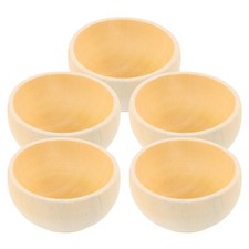5pcs Wooden Pinch Bowls Mini Unfinished Bowls Set Unpainted Wood Small Bowls ...