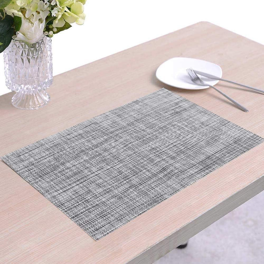 Homedge PVC Placemat, 4 PCS of Non-Slip Heat Resistant Place Mats, Washable Viny