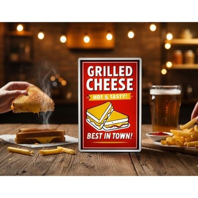 Grilled Cheese ''Hot & Tasty'' Retro Lightbox Sign | 10''x7'' retro LED Wall Decor |
