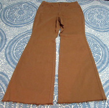 Judy Blue Jeans Women 16W 35x32 Brown High Rise Super Flare Raw Hem Stretch Boho