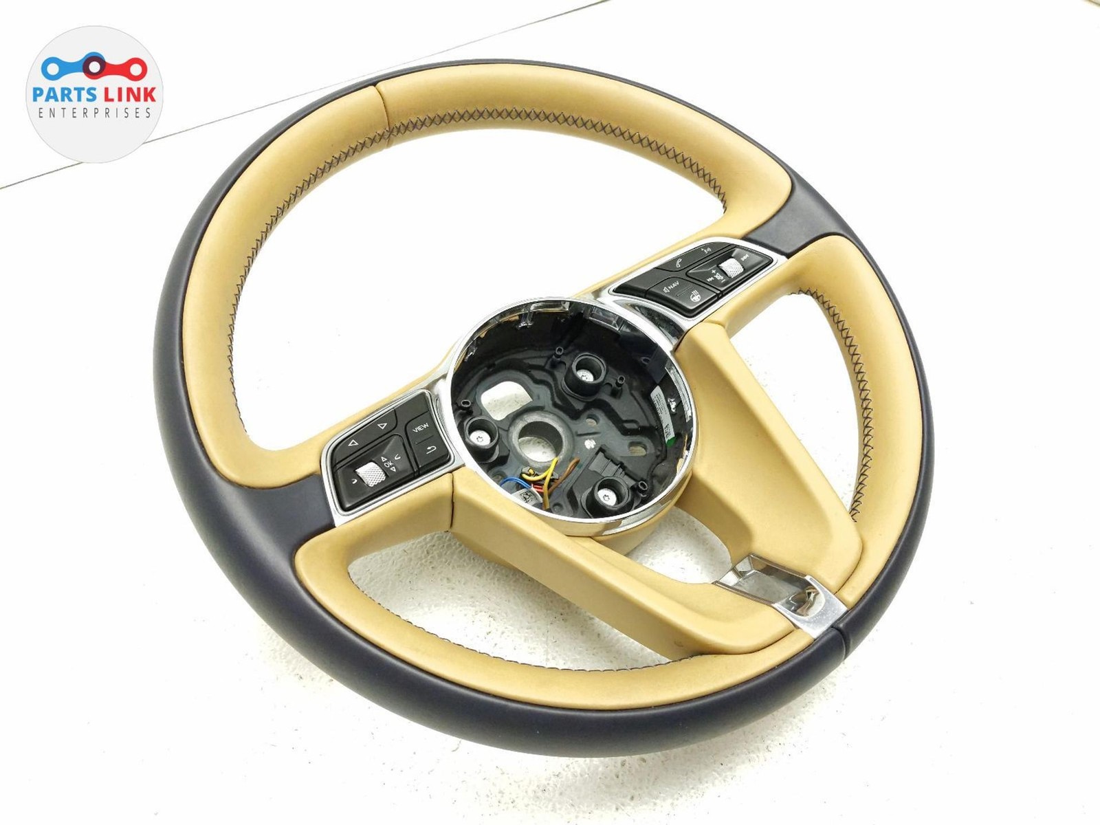 2016-20 BENTLEY BENTAYGA STEERING WHEEL HEATED LEATHER SWITCH SHIFTER BLUE ASSY
