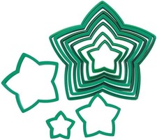 TRIXES 3D Christmas Tree Cookie Cutter Set - Stackable Festive Biscuit Moulds