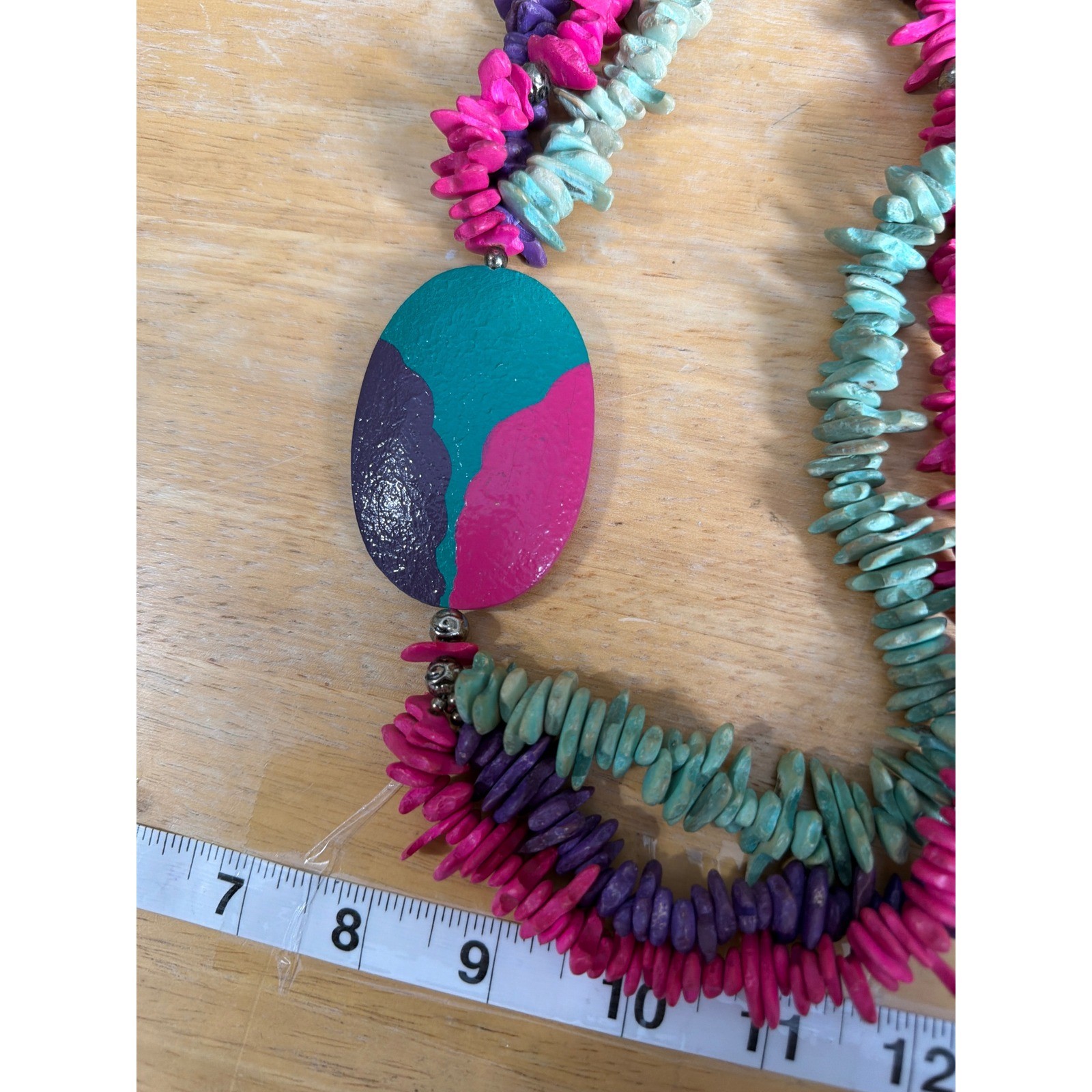 Boho Statement Necklace Multi Strand  Pendant Mul… - image 2