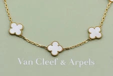Van Cleef & Arpels Vintage Alhambra 10 Motif 18K Yellow Gold Necklace