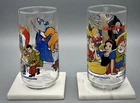 Vintage McDonalds Disney Coca–Cola Glass Cups ~ Cinderella & Snow White Lot Of 2