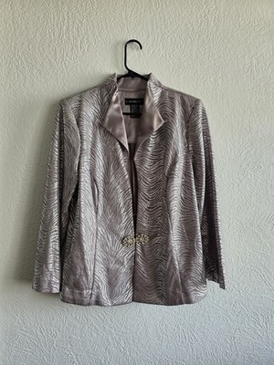 Cachet Women's Metallic Blazer with Silver Accents Size 16