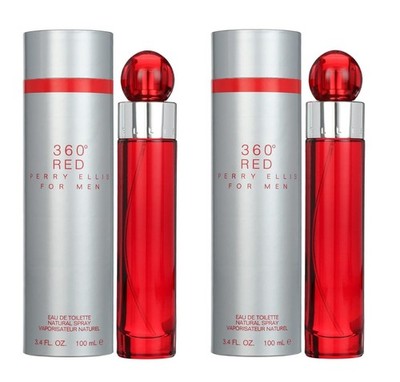 360 RED by PERRY ELLIS For Men | Eau De Toilette Spray (2X100ml) 