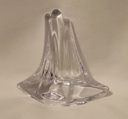 Daum France Vintage 1970's Crystal Art Glass  Sailboat 4 1/8 Inch Paperweight 
