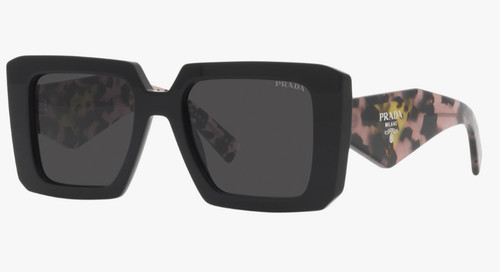 Prada PR 23YS Sunglasses – Black Frame, Dark Grey Lens, Size 51mm