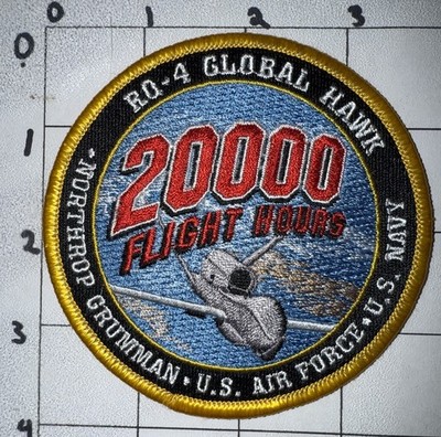 GWOT Era USN USAF RQ-4 Global Hawk 20,000 Flight Hours Patch (9)