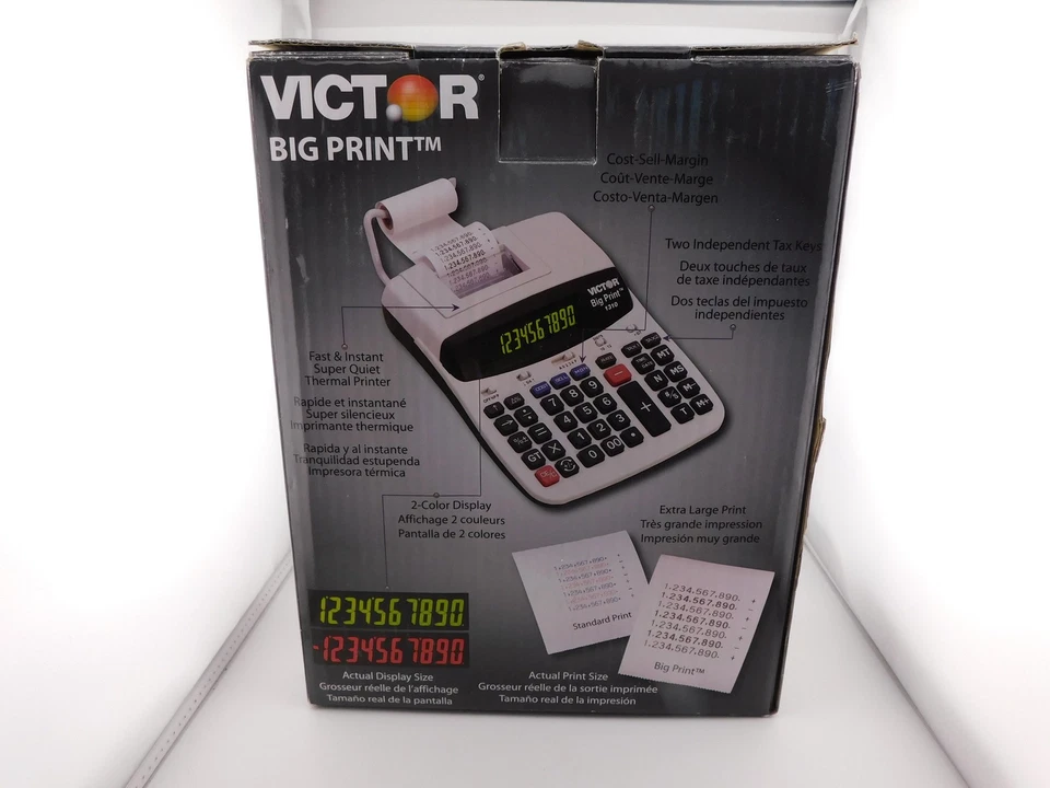 Victor Big Print Model1310 12/10 Digit Thermal Printing Calculator Large Display - Image 2 of 4