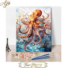 Octopus-Inspired Paint by Numbers Kit - Hands-On Art Activity, 16 x 20 Inch