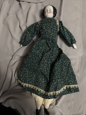 19.5Antique Civil War 1860 Flat Top ChinaHead Doll