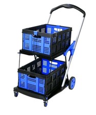 Heavy-Duty Collapsible Folding Cart with Wheels for Groceries and Office Use