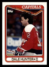  129 Dale Hunter 32 Capitals 1990 Topps Sports Trading Card Hockey