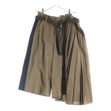 Sacai Asymmetric Pleated Skirt Brown Belted Size 0 Japan Used Women 20-05133