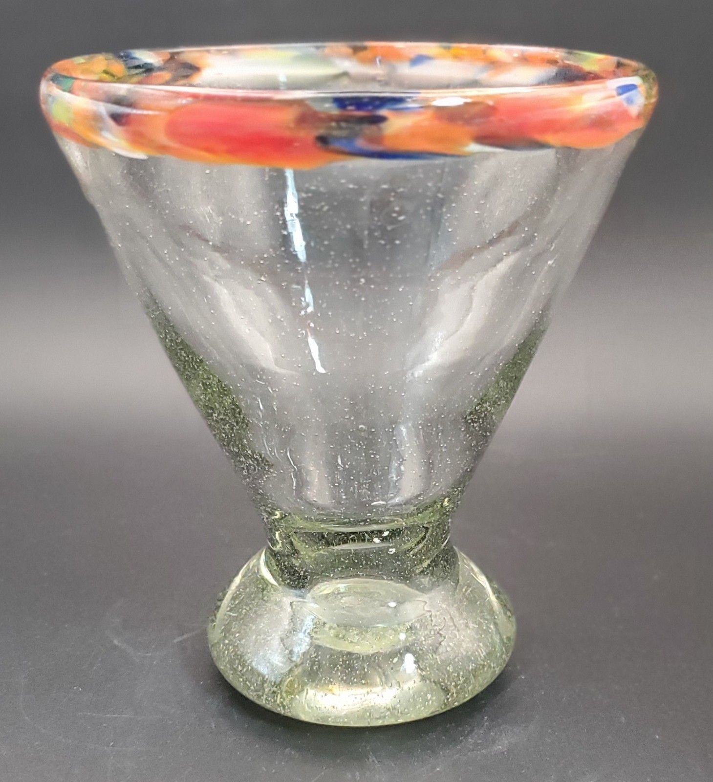 Confetti Hand Blown Cocktail Margarita Glass 5"
